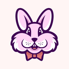 Mascot animal of pink rabbit cute cartoons