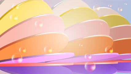Abstract pastel background with round shapes and bubbles