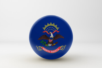 North Dakota Flag In White Background