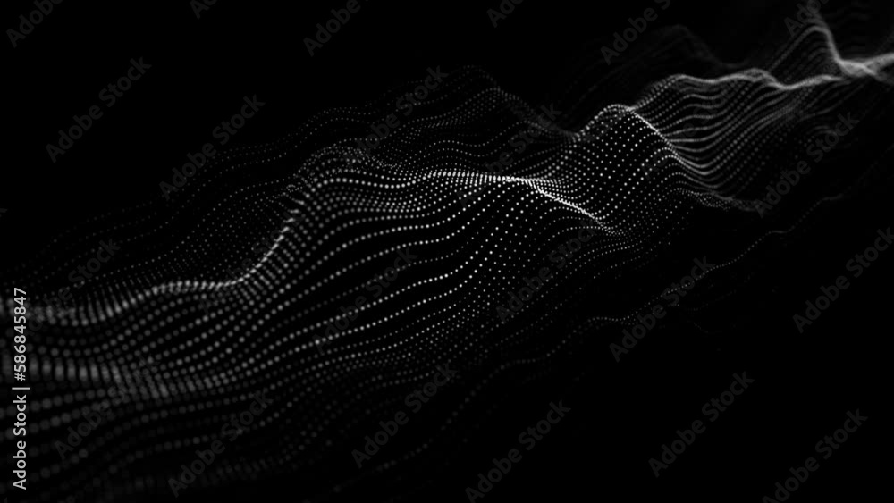 Poster 3d digital wave. technology wave. flow digital structure. cyber technology background. 3d rendering.