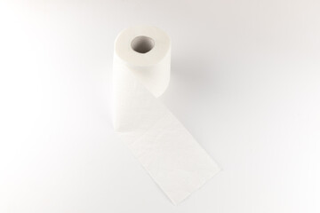 Toilet paper isolated on white background.