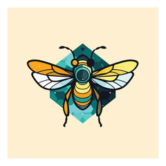 honey bee icon vector ,Health company logo , cartoon