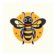 honey bee icon vector ,Health company logo , cartoon