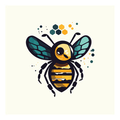 honey bee icon vector ,Health company logo , cartoon