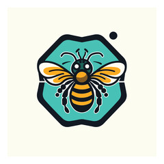 honey bee icon vector ,Health company logo , cartoon