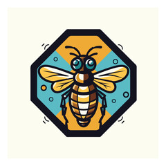 honey bee icon vector ,Health company logo , cartoon