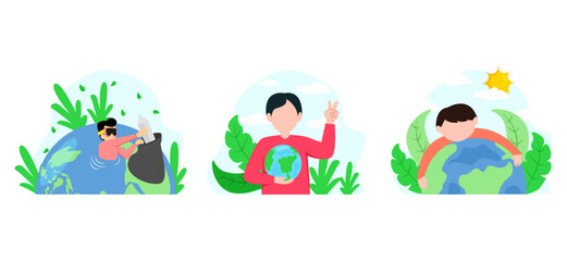 Earth Day Protect the Planet Flat Bundle Design