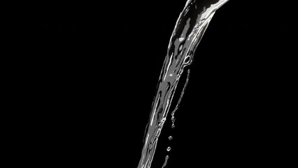 water splash pouring from top isolated on white background. 3D animation . 4K	 - Powered by Adobe