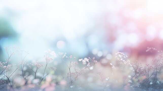 abstract background of soft focus bright light of pastel spring flower with bokeh light, Generative Ai