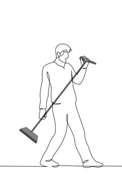 singer performing, single line art clip art preview
