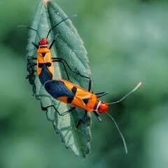 Close up look of cute insect with bokeh background. Macro insect photo.