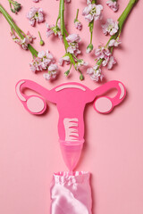 Women's health and women's healthcare concept with uterus