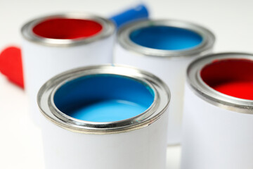 Tools for art and repairing - paint, paint in can