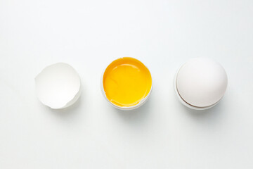 Ingredient for cooking dishes- eggs, top view