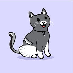 vector cute cat cartoon vector icon illustration