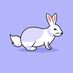 Fototapeta na wymiar Happy baby rabbit bringing a carrot