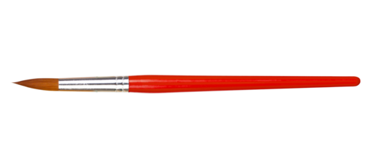 Red paint brush isolated on white background