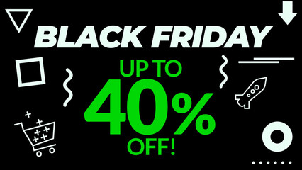 Amazing Black Friday Sale Discount Percentages. Animated Shopping Percentages And Texts