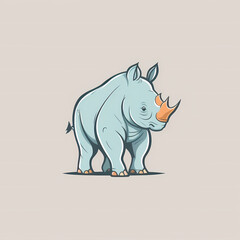 Rhino Cartoon Cute. Generative AI