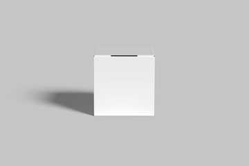 Realistic Blank square box for mock-up front view. 3D illustration isolated.