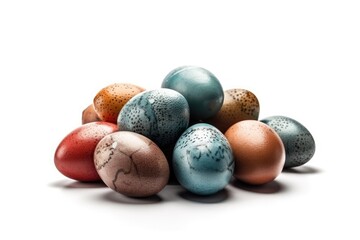 colorful stack of Easter eggs. Generative AI