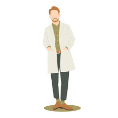 portrait of handsome doctor standing isolated illustration