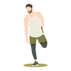portrait of man body stretching isolated illustration