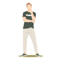 confident man standing and thinking illustration