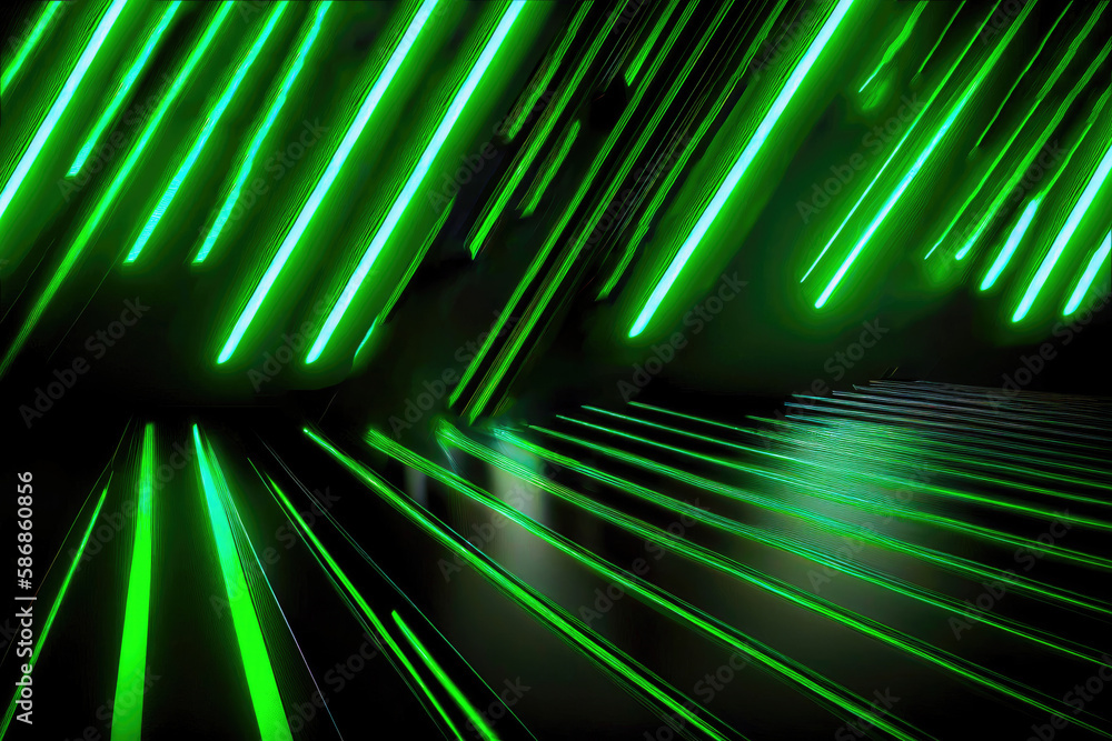 Poster abstract background with glowing lines and dark background, ai generation.