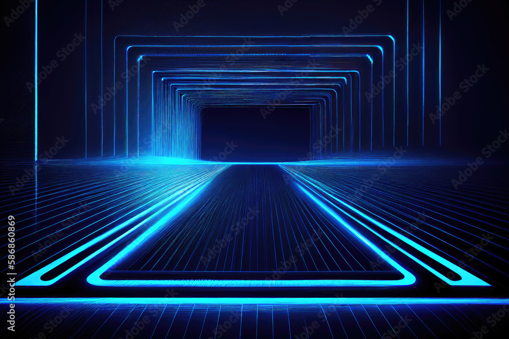 Poster abstract futuristic technology background with glowing lines.