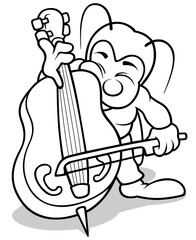 Drawing of a Beetle Playing the Bass