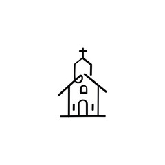Church Line Style Icon Design