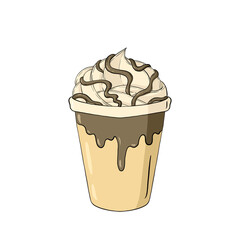 chocolate cream frappuccino coffee png isolated