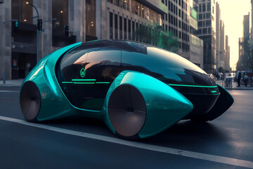 future eco-friendly car, generative ai