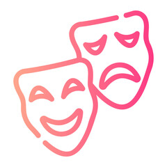 theater masks gradient icon