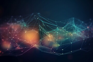 Abstract background background with glowing lines. Generative AI.