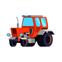 Obraz na płótnie Canvas Tractor Flat Icon