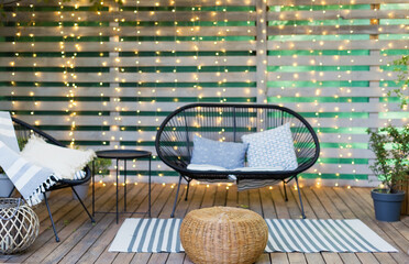 Lounge garden furniture at backyard