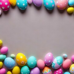 Easter eggs Background for the text Happy Easter