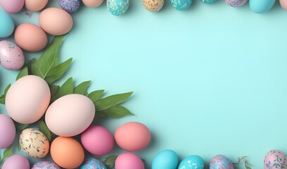 Fototapeta na wymiar Easter eggs Background for the text Happy Easter