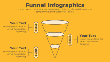 3d funnel diagram business infographic template