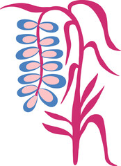 Flower illustration in scandinavian style.