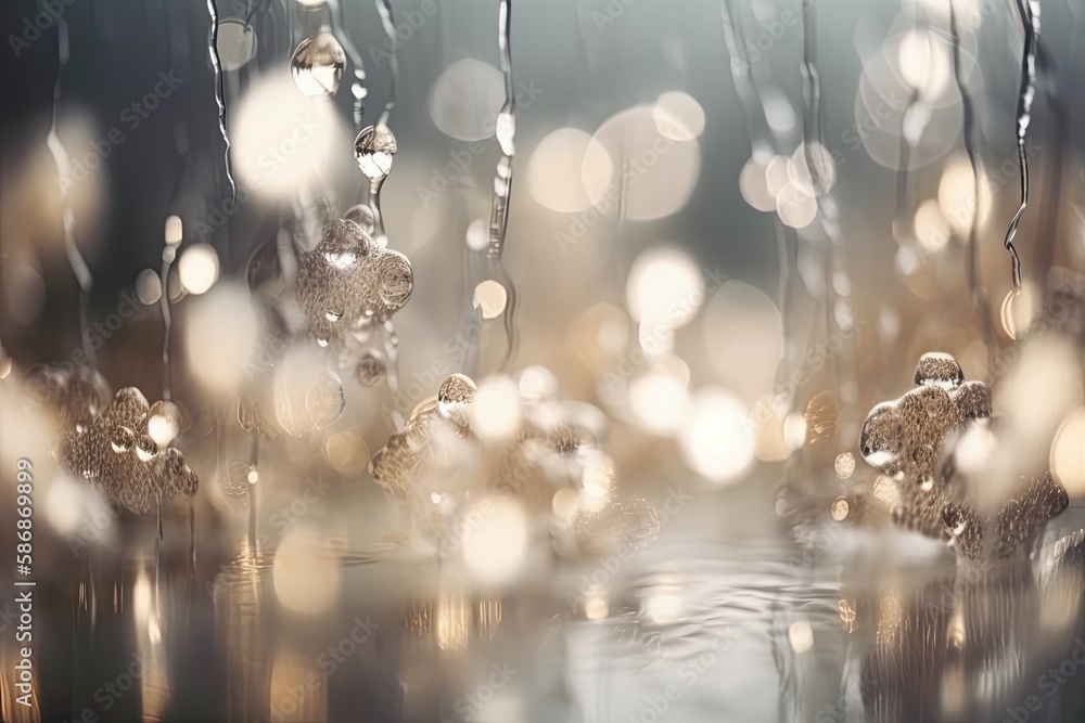 Poster rain drops on a window up close. generative ai