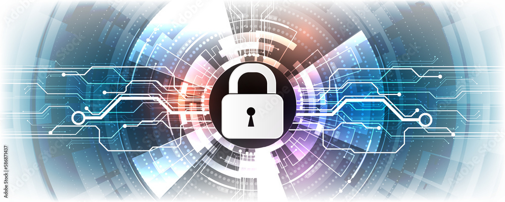Poster abstract background image cyber technology internet personal information security circuit board conc