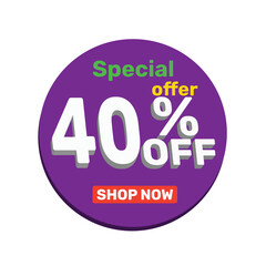 40% off vector illustration template design.