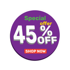 45% off vector illustration template design.