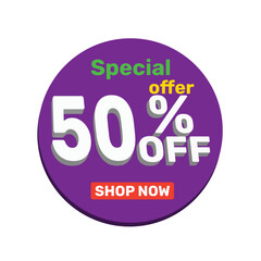 50% off vector illustration template design.