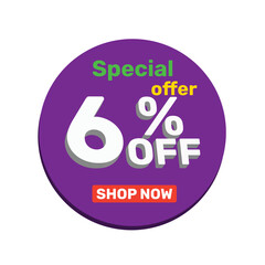 6% off vector illustration template design.