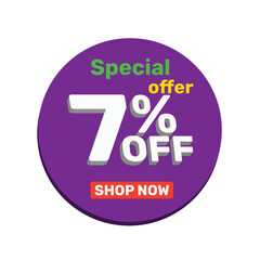 7% off vector illustration template design.
