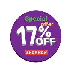 17% off vector illustration template design.